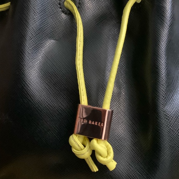 Ted Baker London Black Backpack with Yellow Highlights & Drawstrings main image 3
